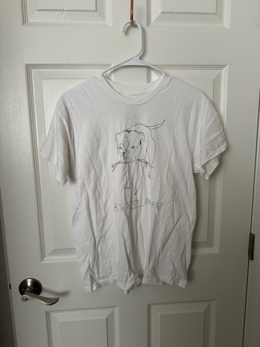 Urban Outfitters White "Big Stick Energy" Dog Graphic Tee